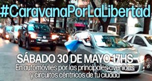 Convocaron para este sábado a una “Caravana por la Libertad” en varias ciudades para protestar contra la cuarentena