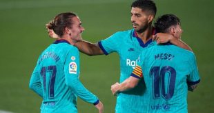 Taco de Lionel Messi para el gol de Griezmann con el que el Barcelona sigue en la pelea por la Liga española
