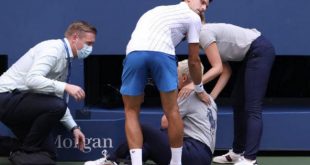 Descalificaron a Djokovic del US Open por pegarle un pelotazo a una jueza de línea