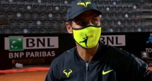El llamativo barbijo que usó Rafa Nadal para volver a las canchas