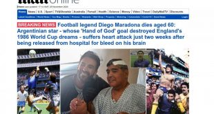 Conmoción mundial por la muerte de Diego Maradona