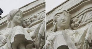 España: polémica restauración del relieve de un edificio de 1919